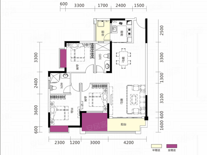 嘉禾县皇廷凤凰城1栋B户型