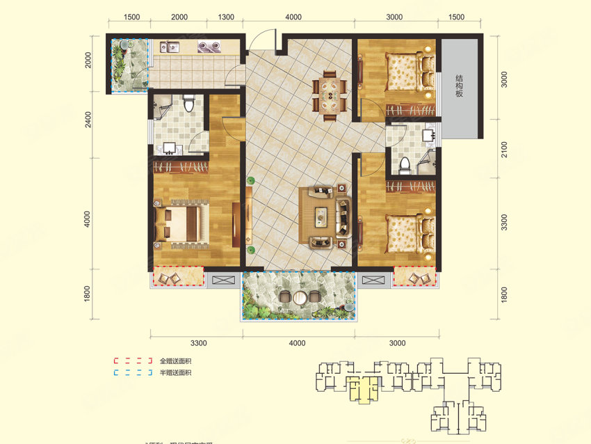 桂东县汇达豪庭F2户型