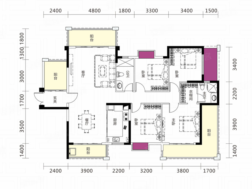 嘉禾县皇廷凤凰城7栋F2户型