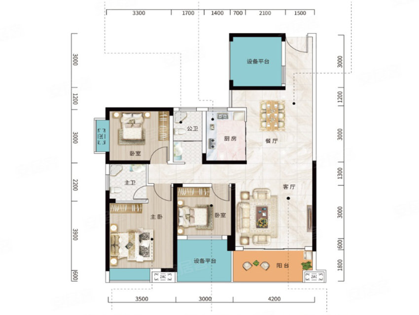 嘉禾县皇廷江山府B户型