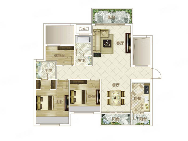 嘉禾县中悦玲珑A户型