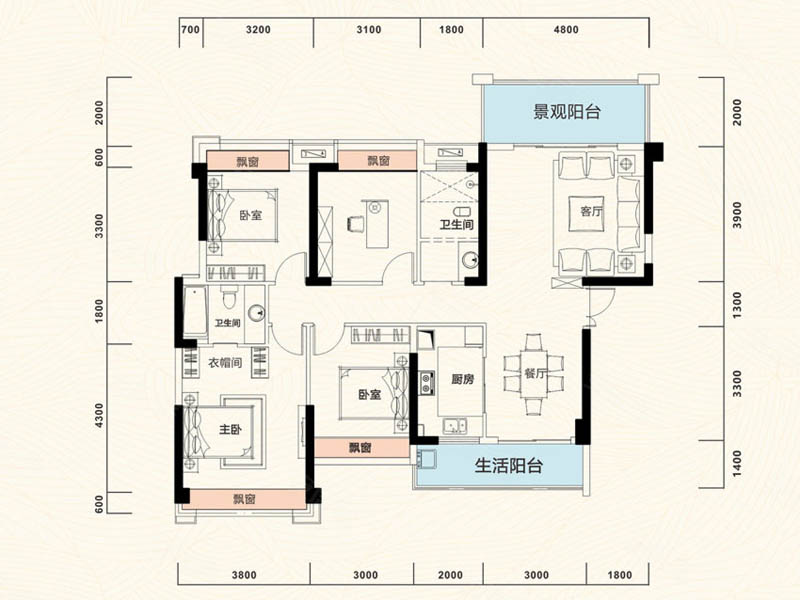 嘉禾县中港瓏熙府D2户型
