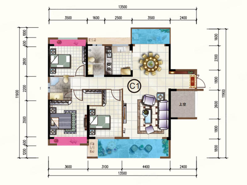 临武县御景华庭C1户型