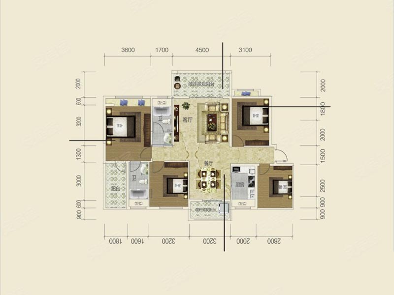 桂阳县金麟府1栋B户型