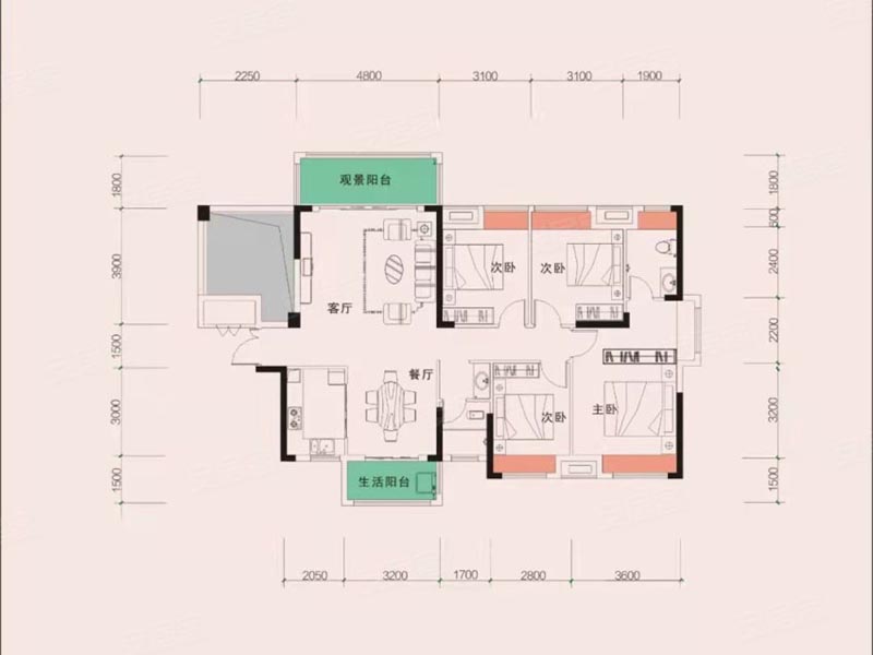 桂阳县德泰宝领嘉园8栋08户型