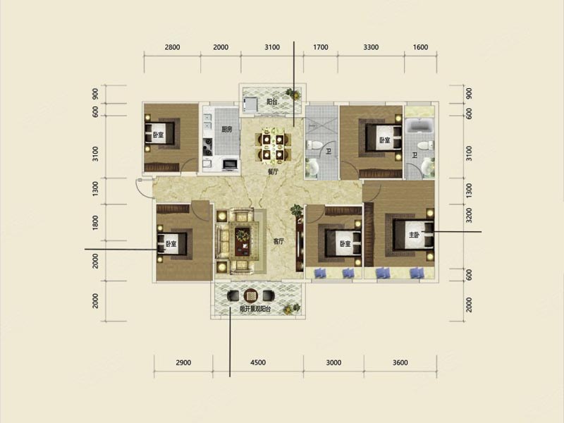 桂阳县金麟府12栋B户型