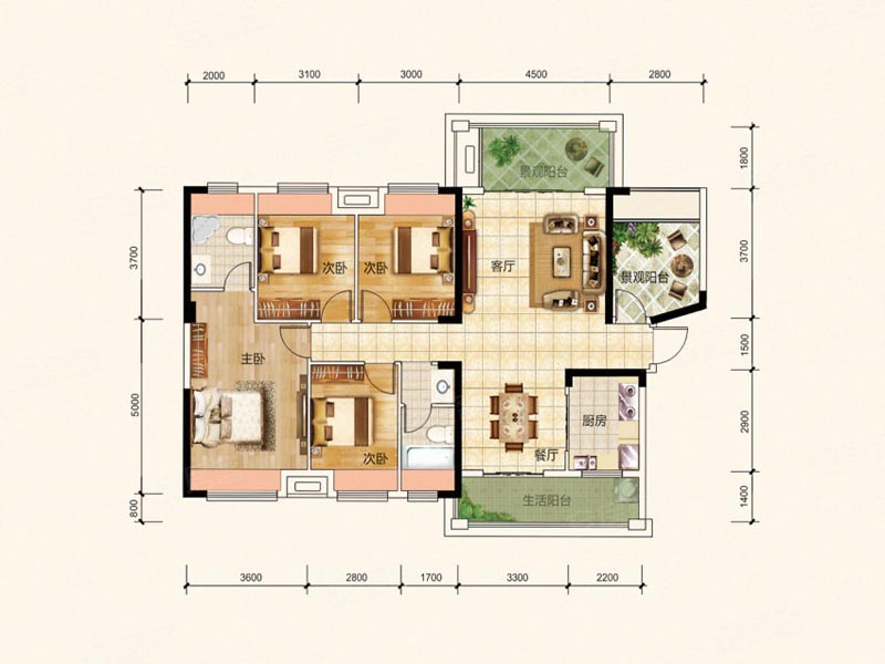 桂阳县东城御府E户型