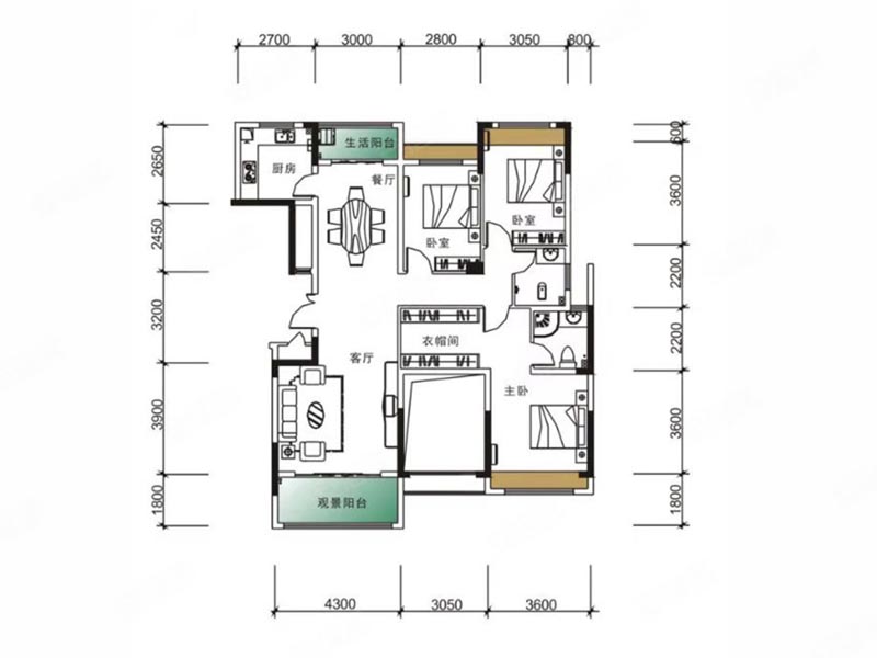 桂阳县德泰宝领嘉园1栋06户型