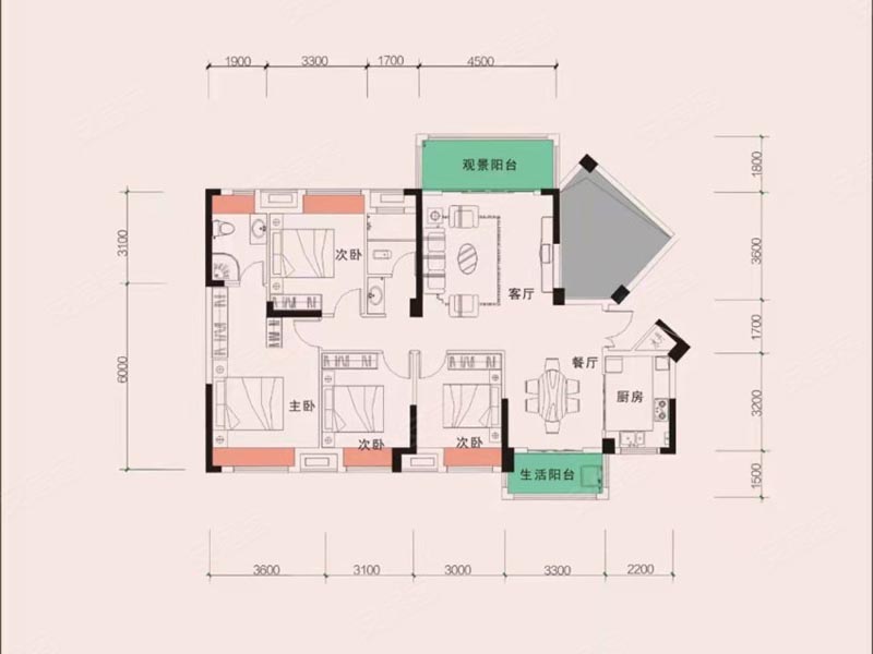 桂阳县德泰宝领嘉园8栋05户型