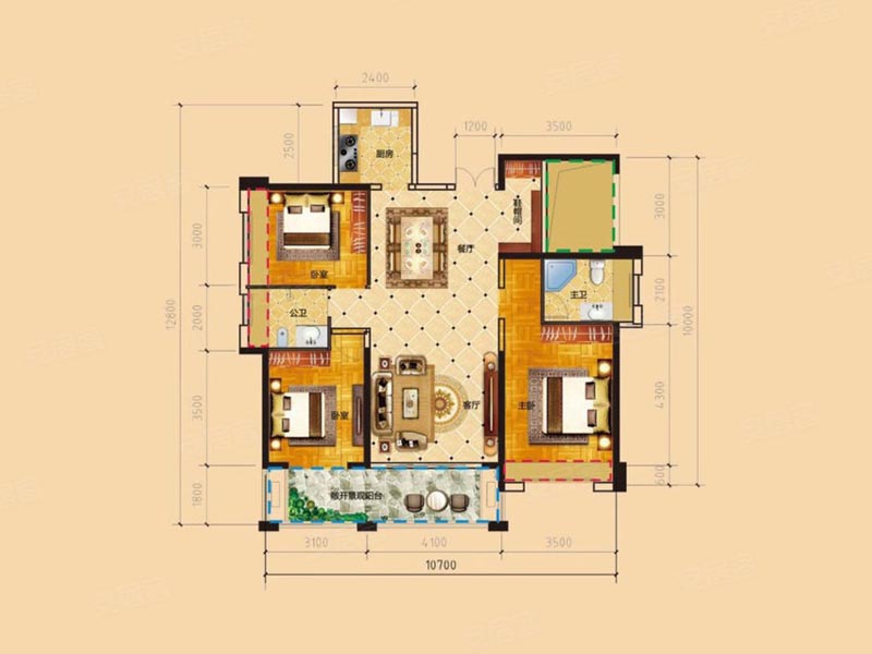 桂阳县麒麟首府7#C户型