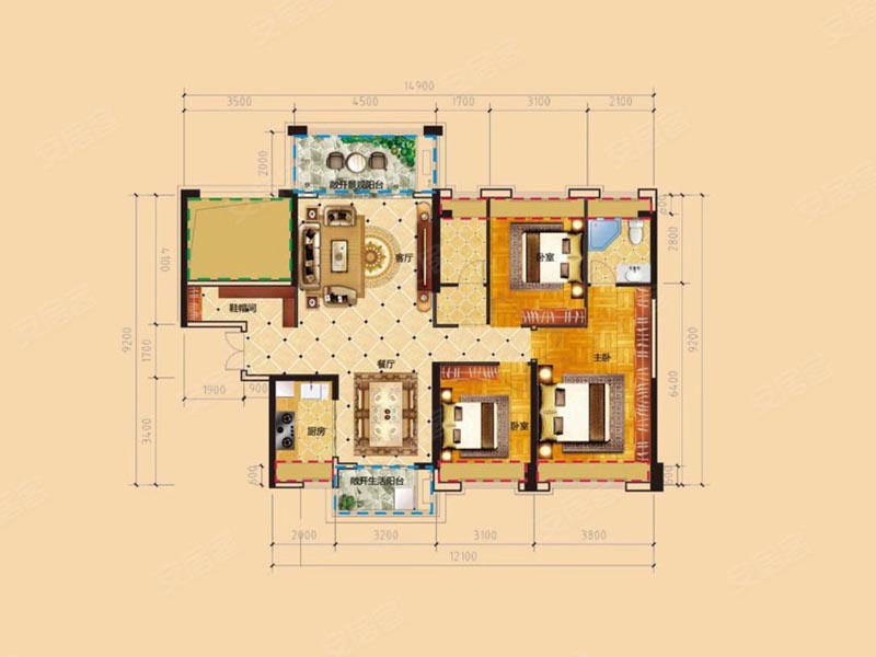 桂阳县麒麟首府7#E户型