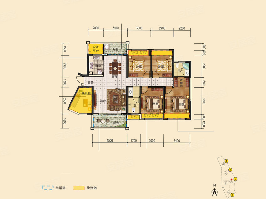 桂阳县北城名苑C-1户型