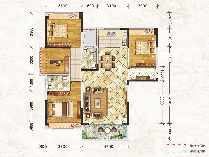 桂阳县新东方锦绣庄园B1户型