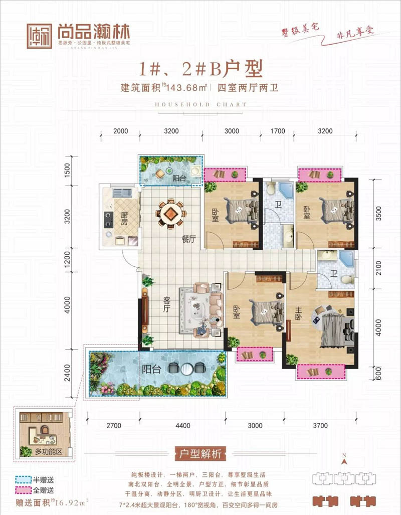 安仁县尚品瀚林1栋B户型
