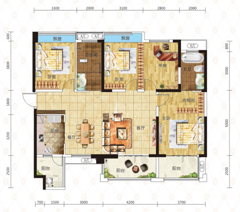 安仁县中央翰府B户型