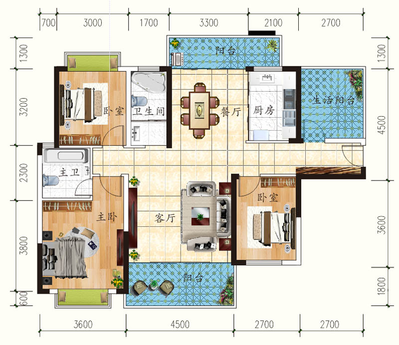 安仁县雄森君临华庭A三室