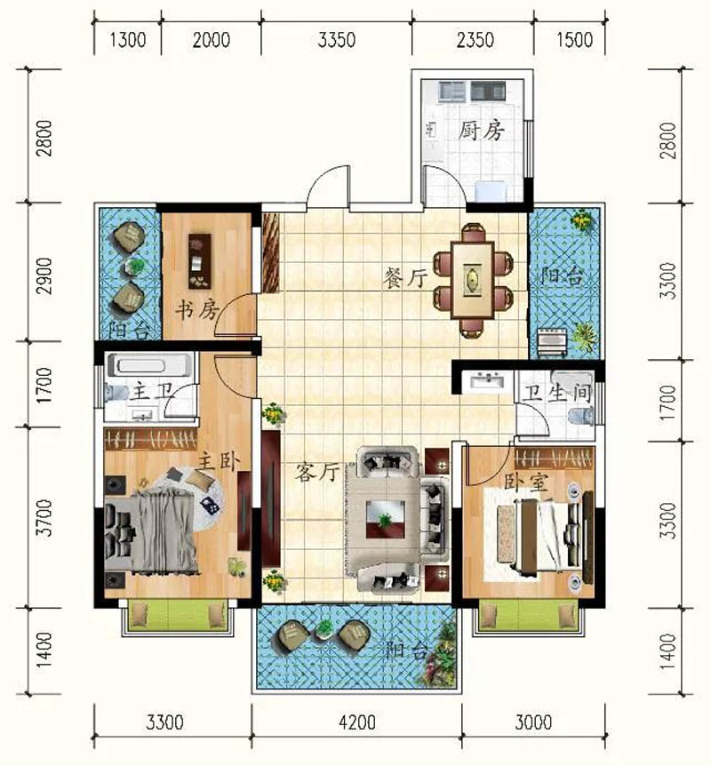 安仁县雄森君临华庭B三室