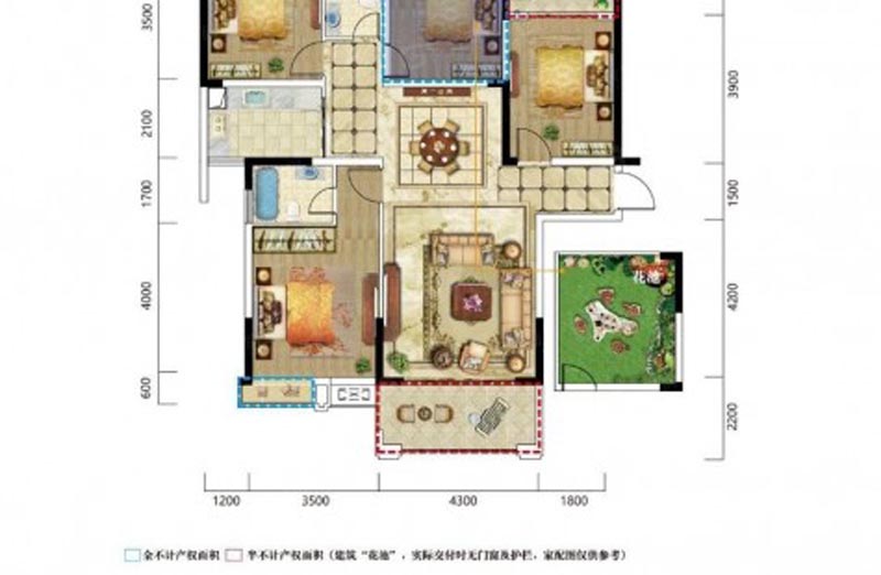 苏仙区明大公园九里E1户型