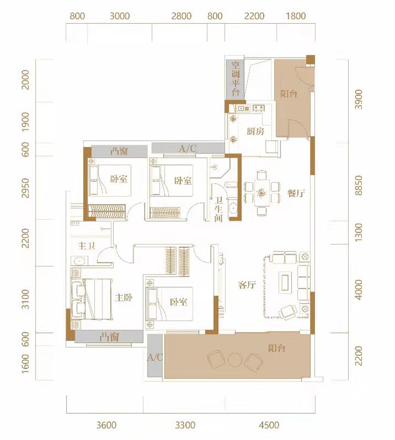 苏仙区万腾观山悦C2户型
