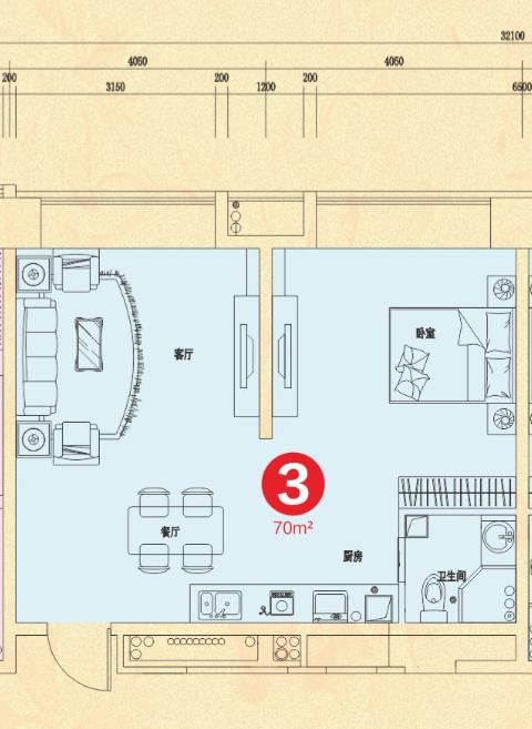 北湖区美美世界H栋70平米