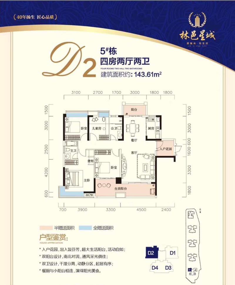 北湖区林邑星城5栋D2户型