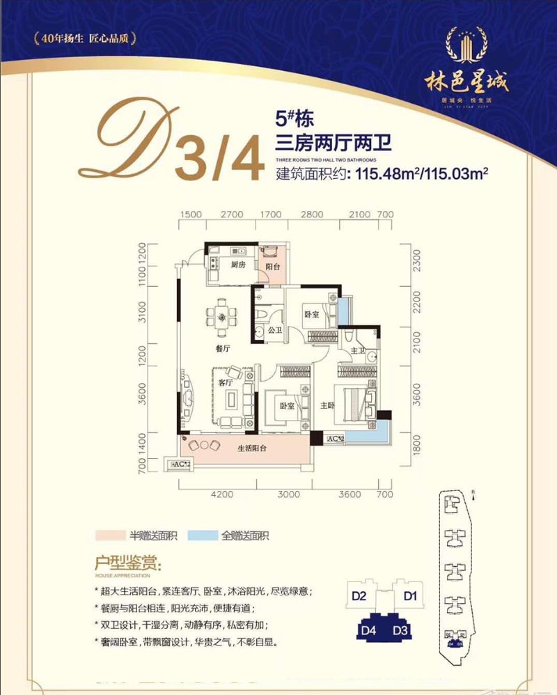 北湖区林邑星城5栋三室