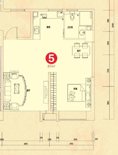 北湖区美美世界H栋87平米