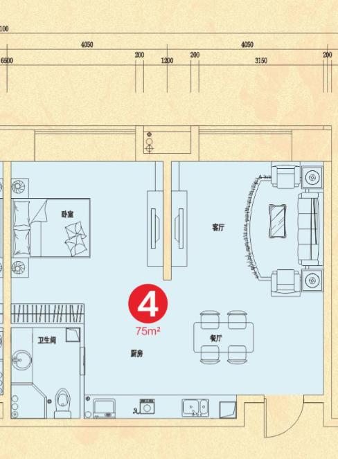 北湖区美美世界H栋75平米