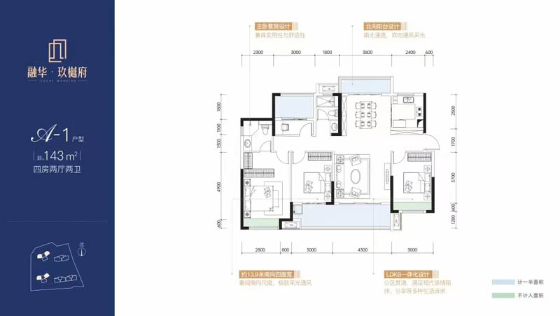 北湖区融华玖樾府A-1户型