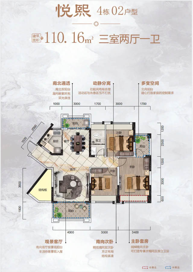 北湖区楚鑫顺熙园4栋02户型