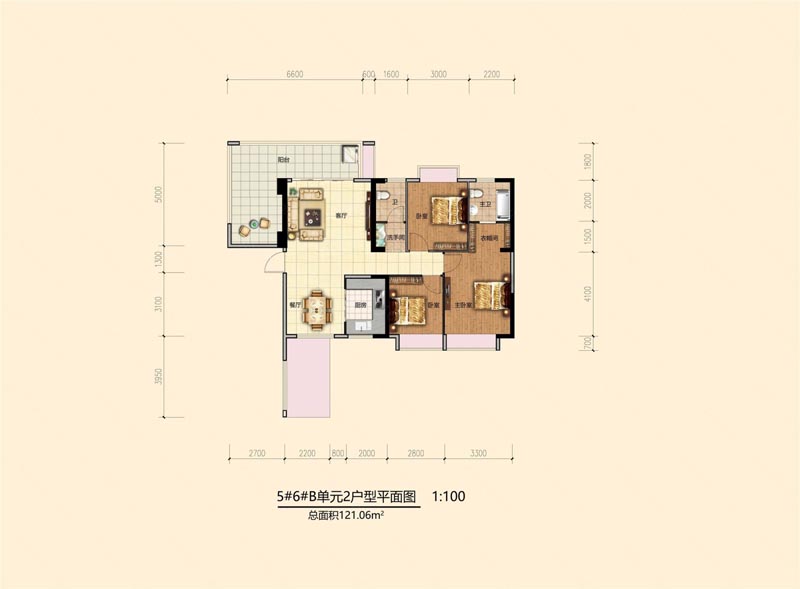 北湖区书香名苑6栋2户型