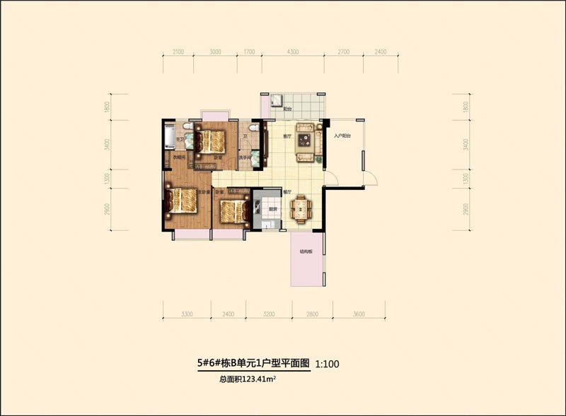 北湖区书香名苑6栋B户型