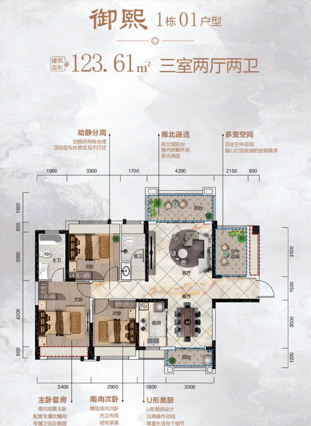 北湖区楚鑫顺熙园1栋01户型