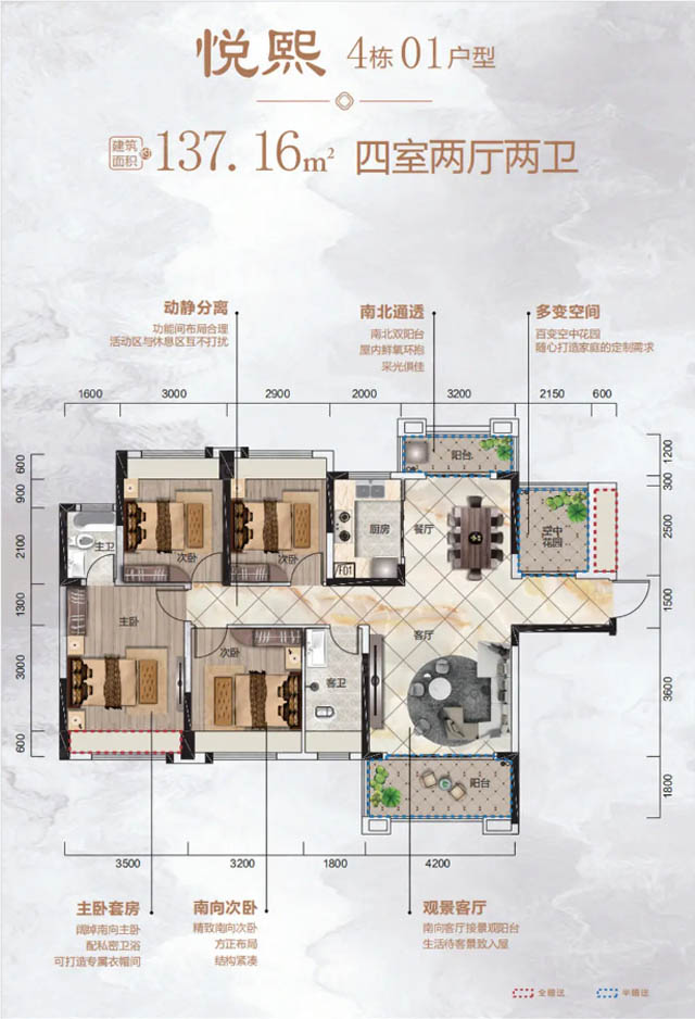 北湖区楚鑫顺熙园4栋01户型