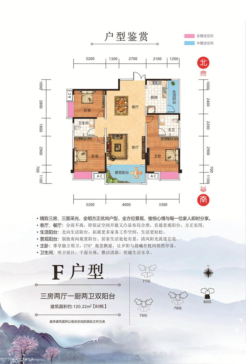 北湖区锦泰山水缘四期80栋F户型