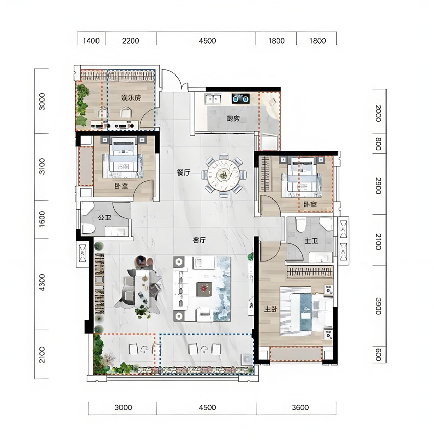 嘉禾县皇廷万里江山E户型