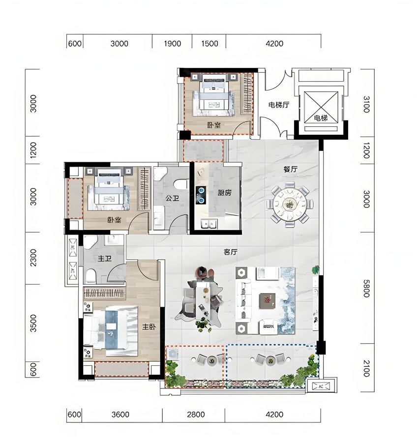 嘉禾县皇廷万里江山C户型