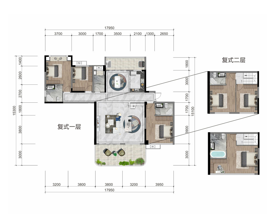祁东县霞岭城二期3栋5栋02户型