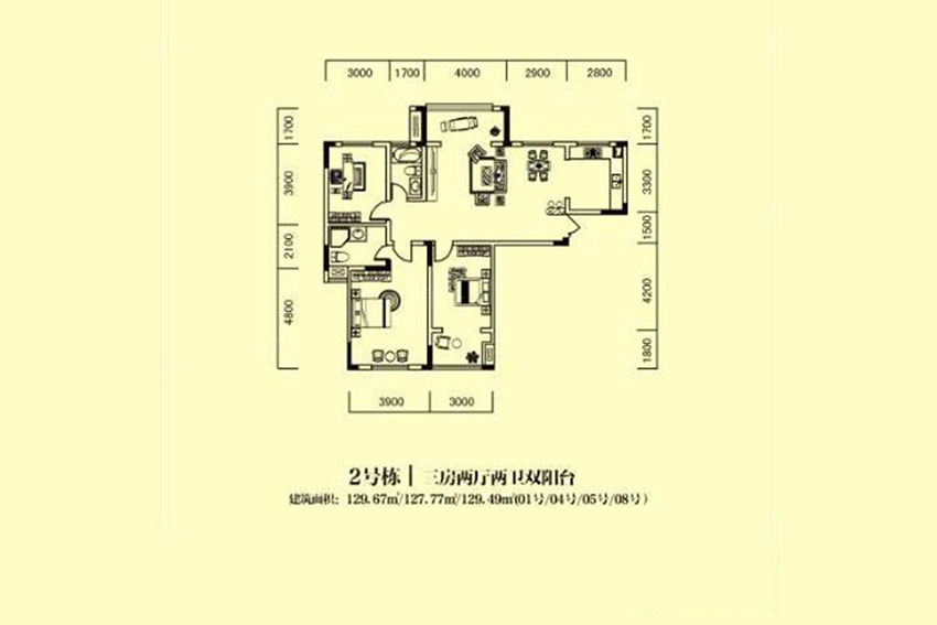 株洲市跃达幸福里2#01/04/05/08户型