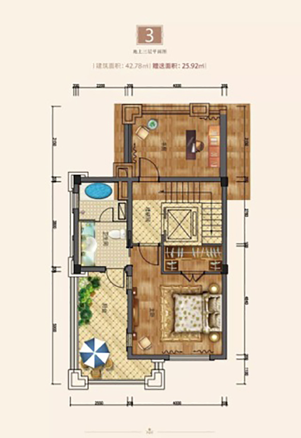 醴陵市旗滨公园里开间三层