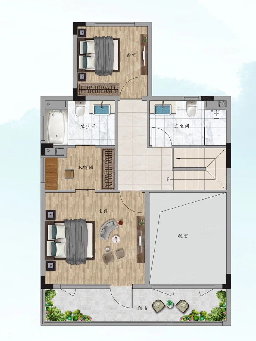 株洲市绿城云栖桃源建面约155㎡户型