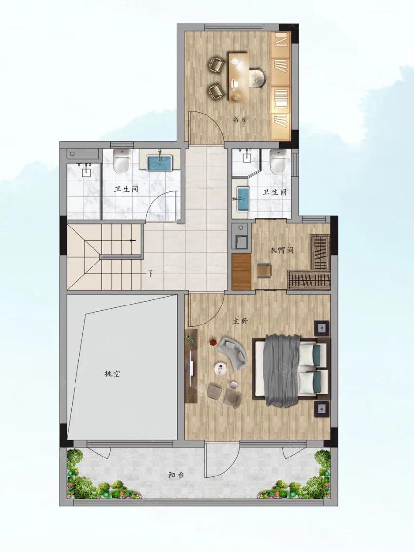 株洲市绿城云栖桃源建面约138㎡户型