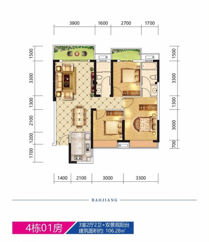 株洲市宝江南城首座4#01户型