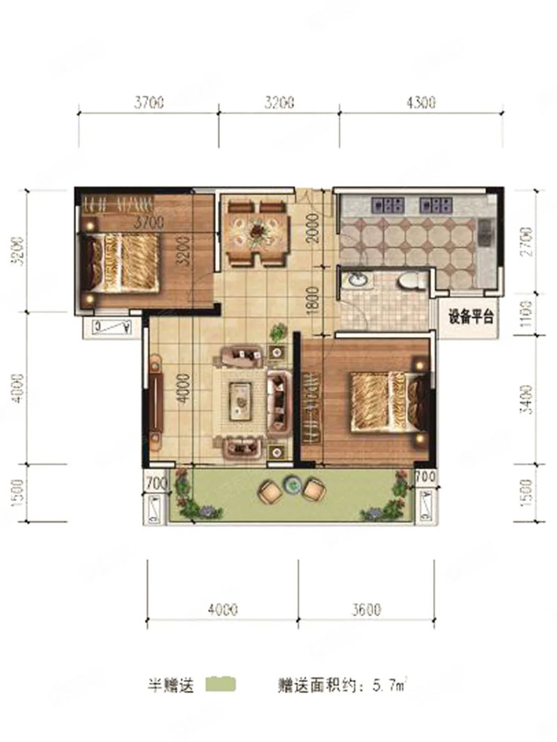 株洲市缤纷世家4期03户型