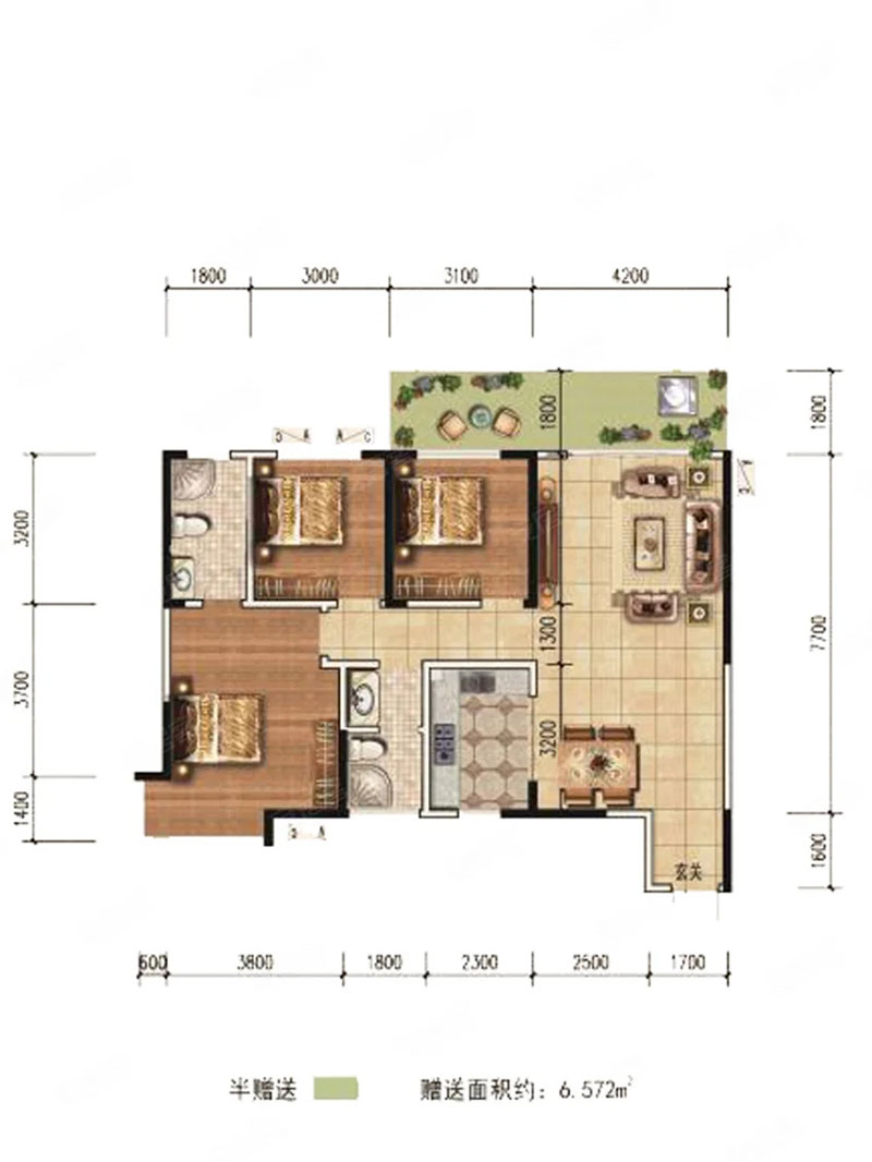 株洲市缤纷世家4期01户型