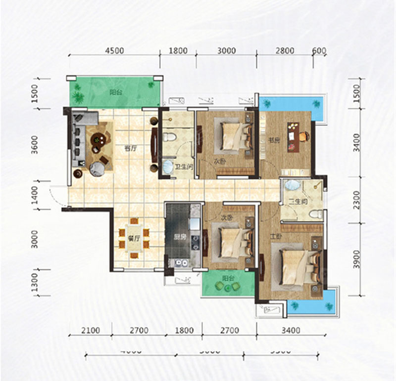 株洲市​公园1987建面约128㎡户型