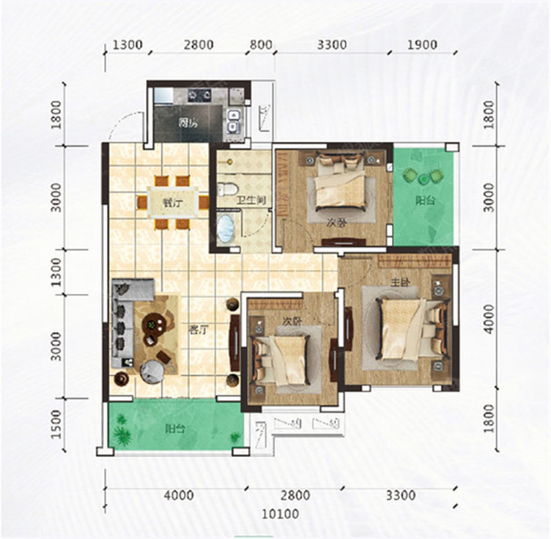 株洲市​公园1987建面约98㎡户型