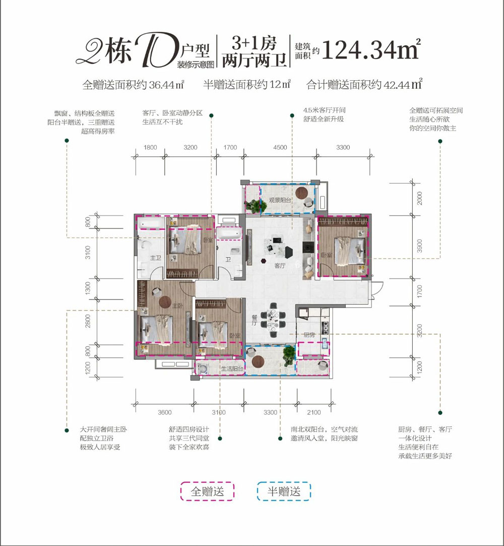 桂阳县金麟名著2栋D户型
