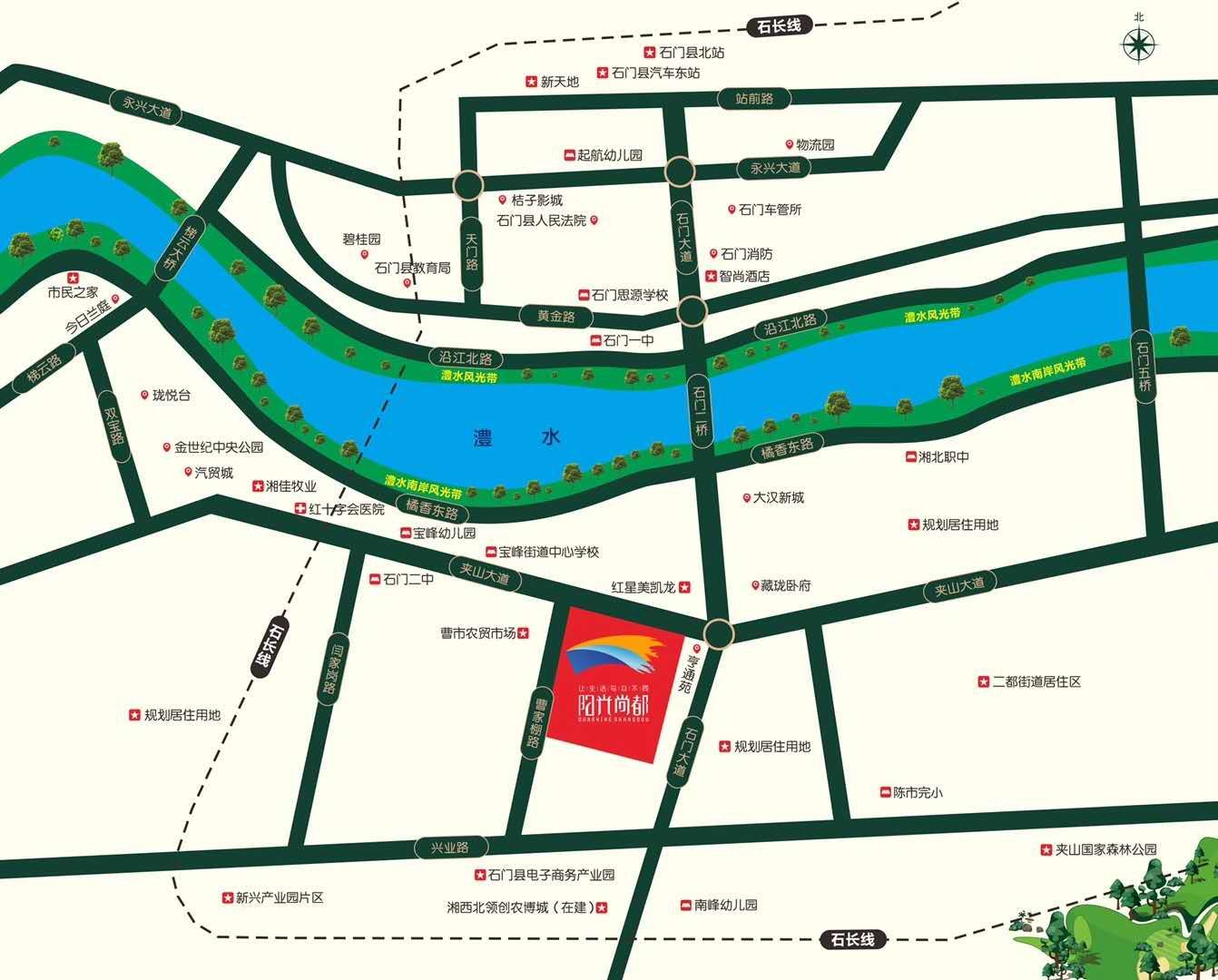 石门县阳光尚都区位图