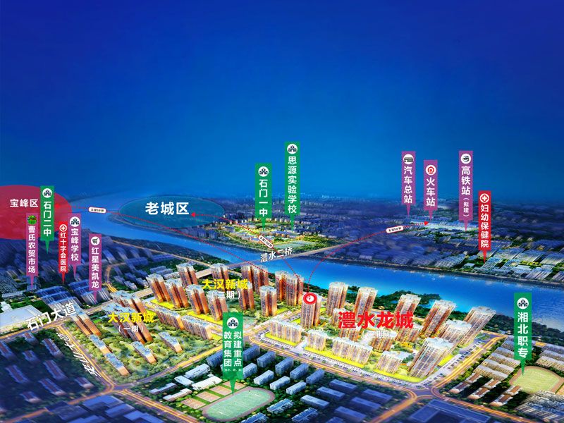 石门县大汉澧水龙城效果图